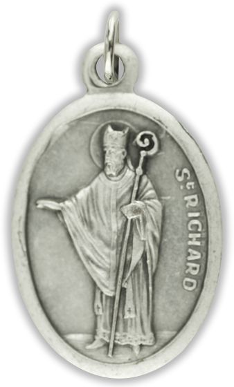   St Richard / PRAY FOR US - Italian Silver OX 1 inch (Minimum quantity purchase is 3)