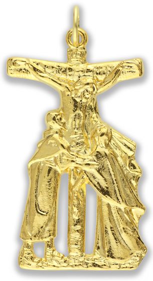  Stations of the Cross Pieta Crucifix, Gold Tone - 1 5/8" (Minimum quantity purchase is 1)