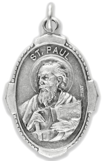 St Paul Medal, Unique Border - Unique Oval Shape - 1 inch (Minimum quantity purchase is 2)