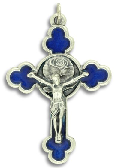 Orthodox / Byzantine Crucifix - with Rose -  1 7/8"     (Minimum quantity purchase is 1)