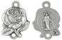 Our Lady of Grace Rose Our Father Bead - 3/4" Silver Oxidized, Made in Italy  *  (Minimum quantity purchase is 6)