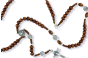  St Benedict Rosary Necklace with 6mm Brown Wood Beads - 16" (Minumum qty. purchase is 1) 