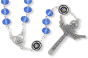 Our Lady of Fatima Rosary with 10 x 8mm Clear Blue Beads and Holy Trinity Crucifix - 21" *  (Minimum quantity purchase is 1)