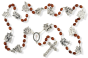 Light Brown Wood Bead Stations of the Cross Rosary Chaplet - 25"  (Minimum qty. purchase is 1)