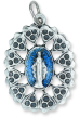   Miraculous Medal - Heart Surround Edging with Blue Inlay    (Minimum quantity purchase is 2)