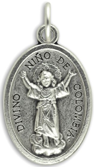 Divine Nino of Columbia - Silver Oxidized Die-Cast - 1" - Made In Italy   (Minimum quantity purchase is 3)