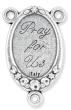 Our Lady of Guadalupe Rosary Center (Color Image) - 1" Oval Silver Oxidized, Made in Italy  * (Minimum quantity purchase is 2)