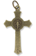  Miraculous Medal Flared Edge Crucifix - 1 1/2" Bronze, Made in Italy  *   (Minimum quantity purchase is 2)