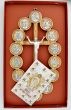 Stations of the Cross Wall Plaque – 10 1/2" Carved Oval Olivewood & Silver Oxidized Metal, Made in Italy  (Minimum quantity purchase is 1) 