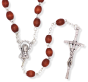  Simple Wood Bead Rosary, Light Brown - 18 1/2"   (Minimum quantity purchase is 1)