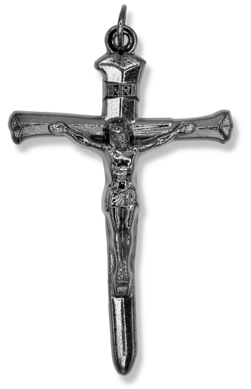 Nail Crucifix - 2" Gunmetal, Made in Italy   (Minimum quantity purchase is 1)