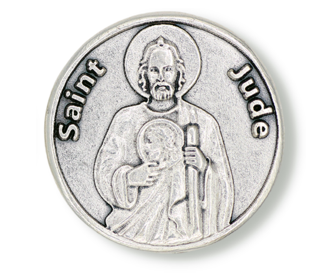 St Jude (Impossible Cases) Pocket Token - 1.25", Silver Ox  * (Minimum quantity purchase is 1)