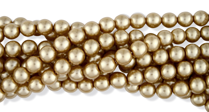  Glass Pearl Beads, 8 mm Round, Camel - 60 count  (Minimum quantity purchase is 1)