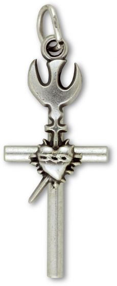 Holy Spirit / Sacred Heart Cross - 1 3/8"    (Minimum quantity purchase is 2)