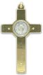 St. Benedict Straight Edge Black Border Crucifix - 3-1/8", Two-Tone  (Minimum quantity purchase is 1) 