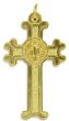 St Benedict Rosary Crucifix (Scroll Design) – 1 5/8" Gold Plated & Silver Oxidized, Made in Italy  * (Minimum quantity purchase is 2)