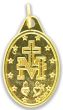 Miraculous Medal in English – 1" Oval Gold Plated, Made in Italy  * (Minimum quantity purchase is 2)