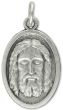   Face of Christ / Cross Medal - Die-cast Italian Silver Plated 1 inch  (Minimum quantity purchase is 1)