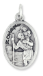   St Christopher Medal - Die-Cast Italian Silver Plated 1 inch/ Pray for Us   (Minimum quantity purchase is 2)