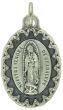  Our Lady of Guadalupe Medal with Scalloped Edge - 1" Silver Oxidized, Made in Italy  * (Minimum quantity purchase is 2)