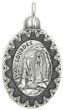 Our Lady of Lourdes Medal with Scalloped Edge - 1" Silver Oxidized, Made in Italy   (Minimum quantity purchase is 2)