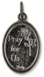 St Joseph Medal (Pray for Us) – 1" Oval Gunmetal, Made in Italy * (Minimum quantity purchase is 2) 