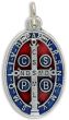  St Benedict Two-Sided Medal with Red and Blue Accents - 15/16"    (Minimum quantity purchase is 1)