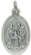 1" Spanish Holy Family Medal - Silver Ox, Oval - Closeout Sale * (Minimum quantity purchase is 3)