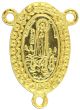 Sacred Heart of Jesus Rosary Center with Our Lady of Fatima - 7/8" Beaded Border Gold Plated, Made in Italy *  (Minimum quantity purchase is 2)