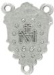 Miraculous Medal Rosary Center - 1" Ornate Crest Silver Oxidized, Made in Italy   (Minimum quantity purchase is 2)