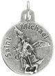 St Michael Patriotic Medal 3/4” Round Silver Oxidized – Proud to Be an American on Back – Made in Italy *  (Minimum quantity purchase is 2)