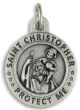 St Christopher Patriotic Medal 3/4” Round Silver Oxidized – Proud to Be an American on Back – Made in Italy Closeout Sale *  (Minimum quantity purchase is 2)
