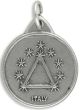 Our Lady of the Rosary of San Nicolás Medal – 7/8" Round Silver Oxidized, Made in Italy  (Minimum quantity purchase is 2)
