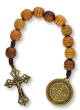  St Benedict Wood Bead Decade Rosary - 9"    (Minimum quantity purchase is 1) 