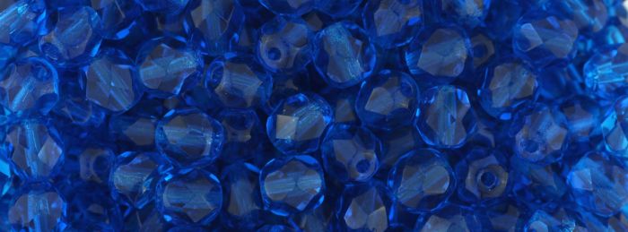   Czech Firepolished Crystal Birthstone Beads 6mm Sapphire - pkg of 60    (Minimum quantity purchase is 1)