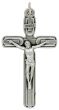 Classic Crucifix with Inlaid Bar Design – 1 1/16" Small Silver Oxidized, Made in Italy  * (Minimum quantity purchase is 3)