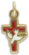 Holy Spirit / Confirmation Cross Medal in Red - 3/4" - Closeout Sale * (Minimum quantity  purchase is 5)  
