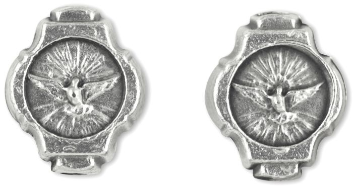 Holy Spirit Dove Metal Rosary Beads - (10 mm, pkg 12) Silver Oxidized, Made in Italy *    (Minimum quantity purchase is 1)