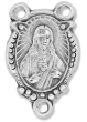 Sacred Heart of Jesus Rosary Center (Holy Family) - 7/8", Silver Oxidized, Made in Italy  * (Minimum quantity purchase is 3)