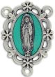   Our Lady of Guadalupe Center with Green Enamel - 1 1/4"   (Minimum quantity purchase is 1)