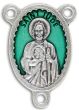 St Jude Oval Centerpiece - Green Enamel, 1-1/8"  (Minimum quantity purchase is 1)