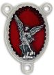 St Michael the Archangel Oval Centerpiece - Red Enamel, 1-1/8"   (Minimum quantity purchase is 1)