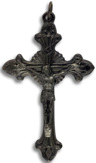 Flared Sunburst Crucifix - Gun Metal Finish *   (Minimum quantity purchase is 2)