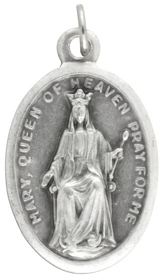   Our Lady Queen of Heaven Medal - Italian Silver OX 1 inch (Minimum quantity purchase is 2)