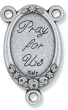 St Joseph Rosary Centerpiece - 1" Color Image Silver Oxidized, Made in Italy  (Minimum quantity purchase is 2)