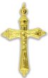   Crucifix with Decorative Posts, Gold Toned - 1 11/16"    (Minimum quantity purchase is 1)