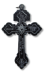 Pardon Indulgence Crucifix II - Gun Metal Finish 2-1/8"  *  (Minimum quantity purchase is 2)