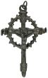 Crown of Thorns Crucifix Pendant – 2 1/4" Gunmetal, Made in Italy * (Minimum quantity purchase is 2)