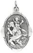  St Christopher / Pray for Us Medal - Unique Oval Shape - 1 inch    (Minimum quantity purchase is 2)