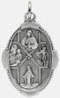 4 Way / Pray for Us Medal - Unique Oval Shape - 1 inch (Minimum quantity purchase is 2)
